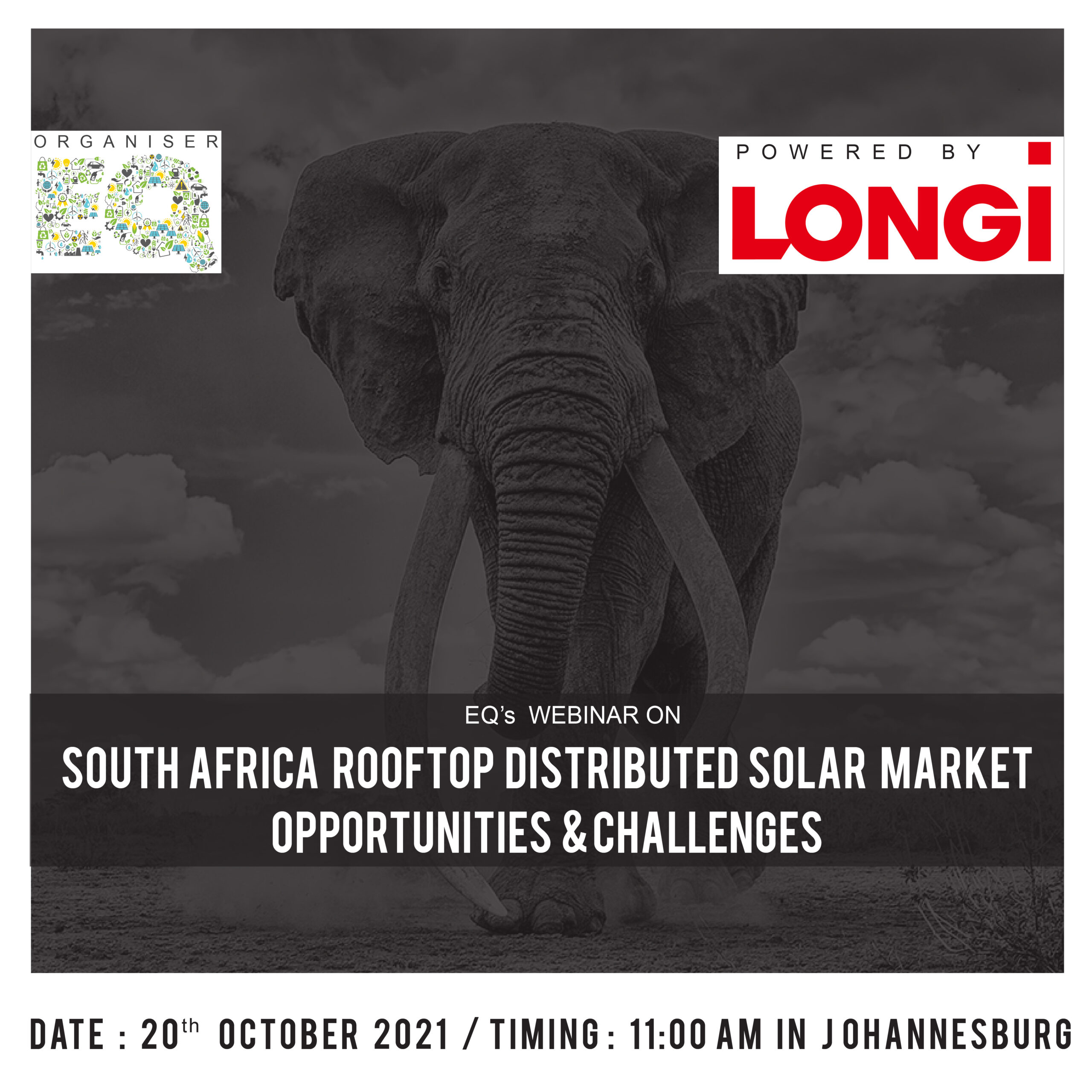 EQ Webinar on South Africa RoofTop / Distributed Solar Market Outlook Powered by LONGi – On Wednesday October 20th From 11:00 AM Onwards…. Register Now !!!