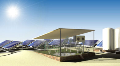 This sun-powered system delivers energy as it pulls water from the air