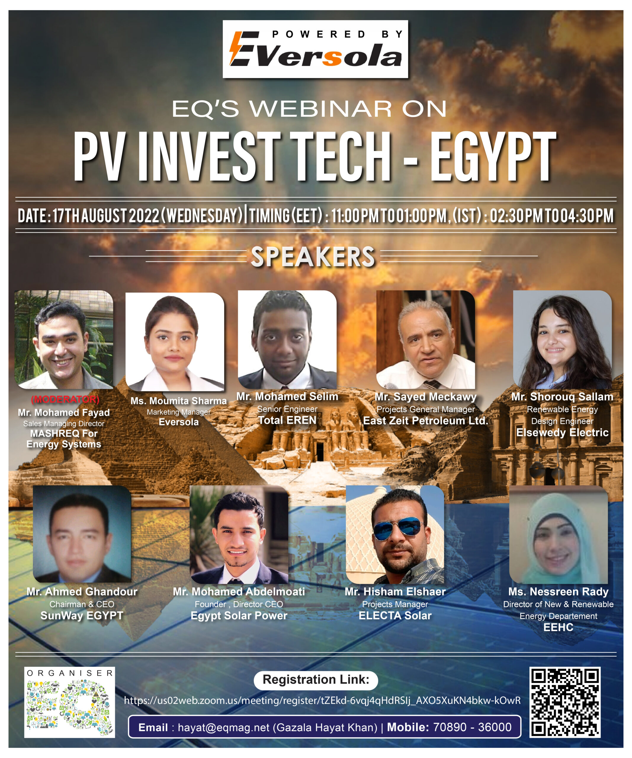 EQ Webinar on Egypt PV InvesTech 17th August 2022 (Wednesday) 2:30 PM Onwards….Register Now!
