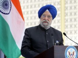 New Delhi: Union Minister for Housing & Urban Affairs Hardeep Singh Puri addresses during the Ground breaking ceremony of the New US Embassy compound and Chancery building, in New Delhi on Jan 8, 2021. (Photo: Qamar Sibtain/IANS)