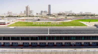 Dubai Autodrome solar panels eliminate 2,055 metric tons of CO2 emissions