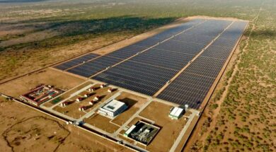 (220411) — ADDIS ABABA, April 11, 2022 (Xinhua) — Aerial photo taken on Feb. 15, 2019 shows the China-financed solar power plant Garissa Solar in Garissa County, Kenya. (China Jiangxi Corporation for International Economic and Technical Cooperation/Hand