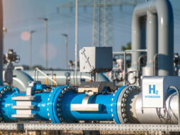 Hydrogen renewable energy production pipeline – hydrogen gas for clean electricity solar and windturbine facility