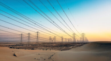 High,Voltage,Electric,Tower,On,Sunrise,Time,Near,Al,Hofuf